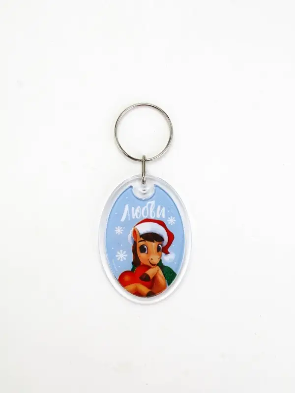 Брелок из пластика &laquo;Новогодний&raquo;, 6 шт., 5&times;4 см, МИКС