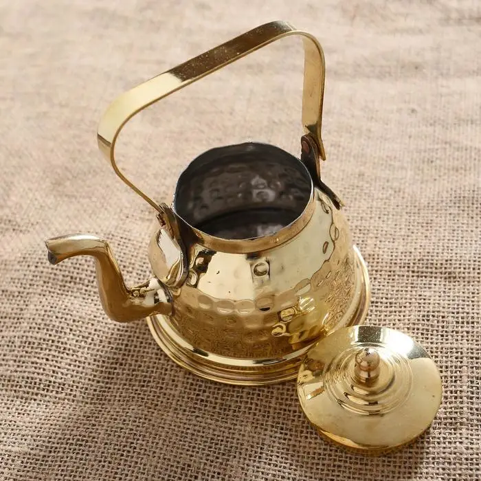 Чайник "Сказка" латунь, никель 12х10х14,5 см