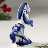 Сувенир Конь на дыбах, 8х5 см, гжель