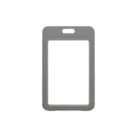 Бейдж вертикальный Calligrata, без держателя, внешний размер 110&times;70 мм, внутренний размер 85&times;54 мм, пластик, софтач, серый