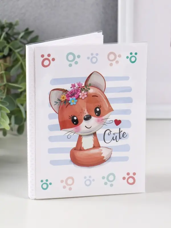 Фотоальбом 36 фото 10X15см, "Лисёнок с цветочками", ПП карм.,мягкая обложка