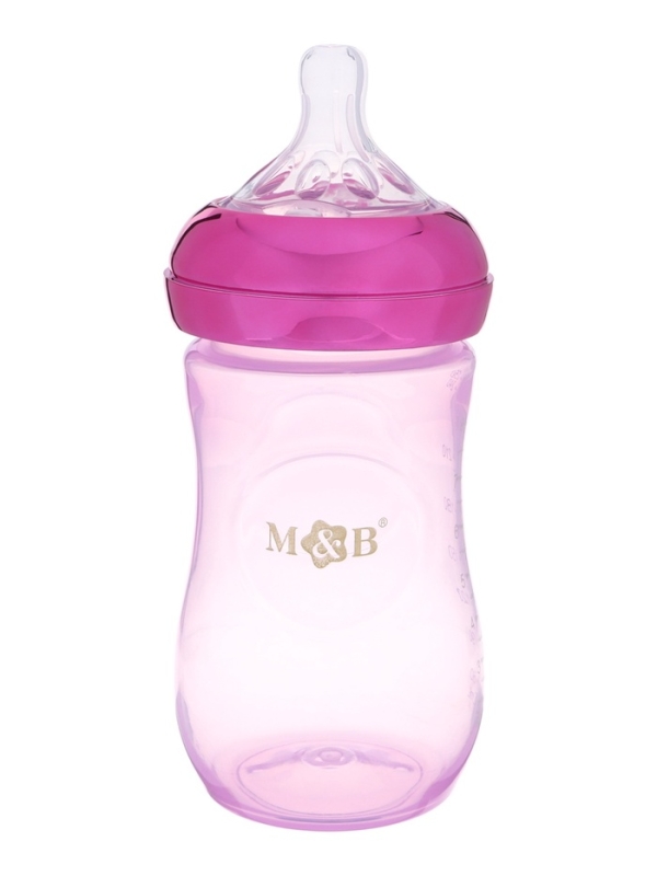 Бутылочка для кормления с наклейками &laquo;Juicy&raquo; от 0 мес., 250 мл., цвет фиолетовый, M&B