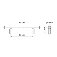 Ручка рейлинг CAPPIO FRIDA, нерж. сталь, d=12 мм, м/о 96 мм, цвет золото