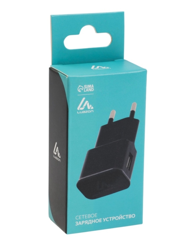Сетевое зарядное устройство Luazon LN-100AC, 1 USB, 1 А, чёрное