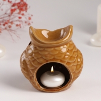 Аромалампа керамика "Ушастая сова" тёмный беж 6,5х11х10,7 см