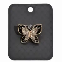 Брошь &laquo;Бабочка&raquo;, маленькая, чёрная в золоте