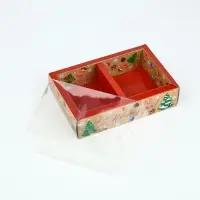 Коробка складная с пластиковой крышкой &laquo;С Новым годом!&raquo;, 16.5 х 11 х 4 см