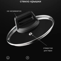 Ковш кухонный 1,5л сотейник с крышкой антипригарный литой