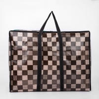 Сумка хозяйственная на молнии, 54 л, цвет коричневый/бежевый