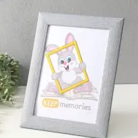 Фоторамка 21х30 см (с ножкой) "Luxe Elegance" пластик, серо-голубой, (пластик экран)