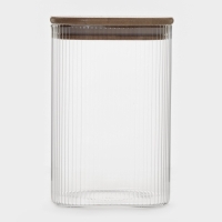 Банка для сыпучих продуктов с бамбуковой крышкой "Эко. Квадрат" 1,3 л, 10х15 см