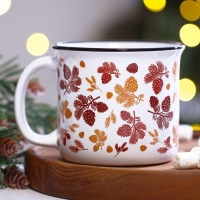 Кружка керамическая &laquo;Новогодний принт&raquo;, 450 мл, цвет белый