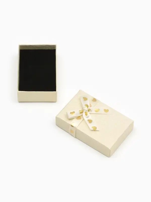 Коробочка подарочная под набор &laquo;Влюбленность&raquo;, 5&times;8 (размер полезной части 4.7&times;7.7 см), бежевая, вставка чёрная