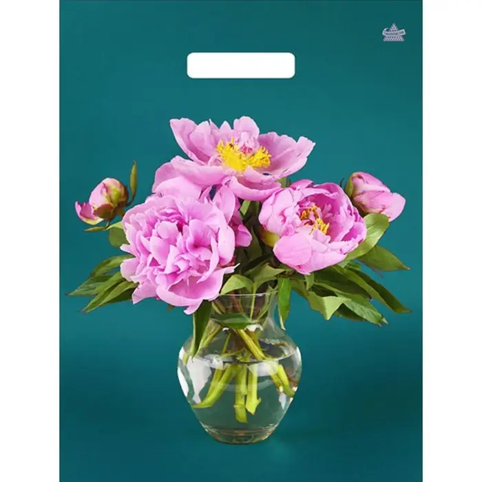 Пакет &laquo;Любимые пионы&raquo;, полиэтиленовый с вырубной ручкой, 40&times;31 см, 60 мкм