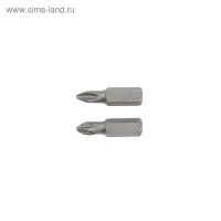Биты ТУНДРА, намагниченные, сталь CrV, PH2 х 25 мм, 2 шт.