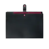 Папка А4, 5 отделений, Calligrata, 600 мкм, на кнопке, черная, матовая