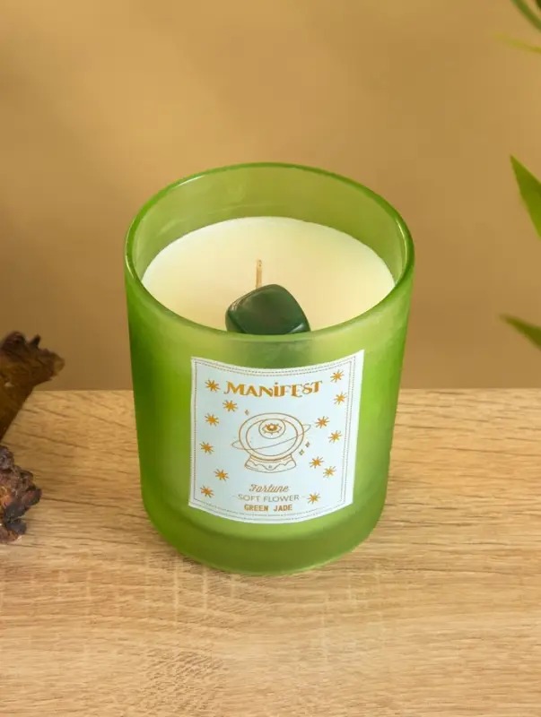 Свеча в стекле с камнем Manifest цветочный 200 гр соевый воск