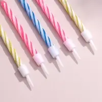 Свечи для торта &laquo;Спираль&raquo;, незадуваемые, 10 шт., 10 подставок