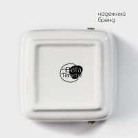 Банка для хранения сыпучих продуктов с ложкой BellaTenero, 280 мл, 9&times;9,5 см, с бамбуковой крышкой, фарфоровая, цвет белый