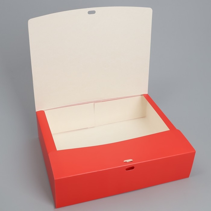 Коробка подарочная новогодняя складная &laquo;С новым годом&raquo;, тиснение, красный, 31 х 24.5 х 8 см, Новый год