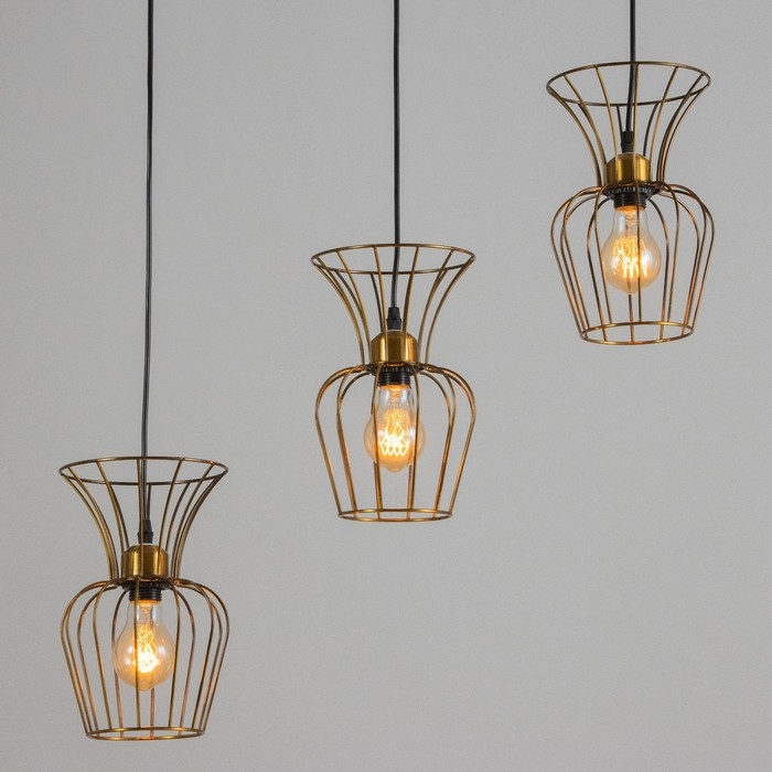 Светильник BayerLux "Фрейя" 3хЕ27 40Вт золото 16х50х23-123см