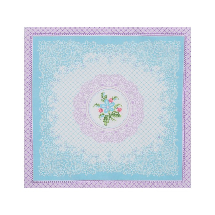 Платки носовые женские Этель "Нежность" 30*30 см, (набор 12 шт), рис. МИКС,100% хл