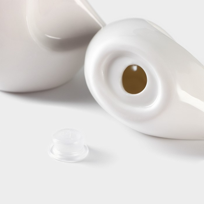 Набор фарфоровый для специй на бамбуковой подставке BellaTenero &laquo;Совы&raquo;, 2 предмета: солонка 100 мл, перечница 130 мл, цвет белый