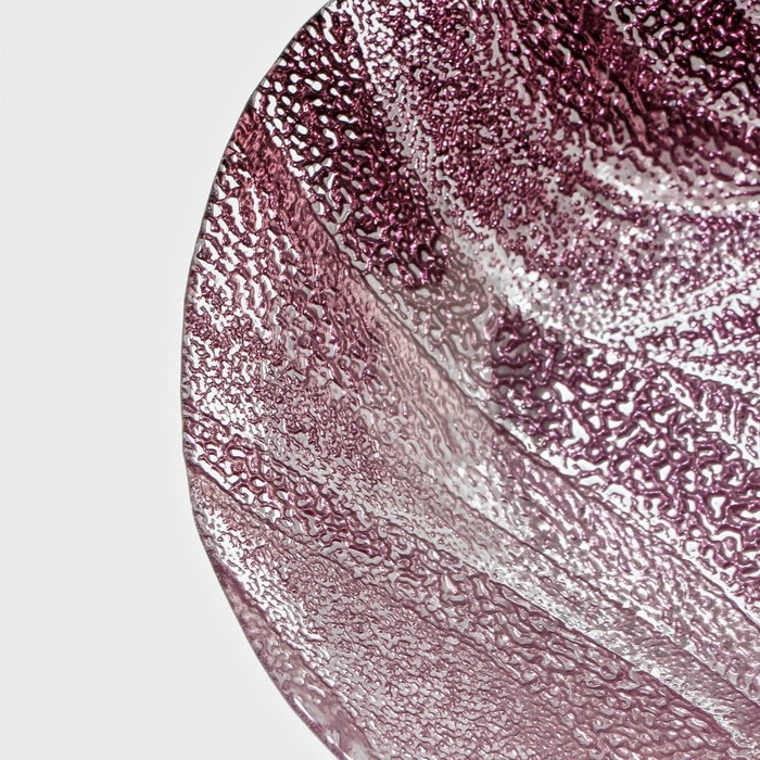 Тарелка стеклянная &laquo;Драхна&raquo;, d=21 см, цвет бордовый