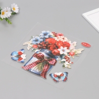 Наклейка пластик интерьерная "Летний букет" 40х31 см