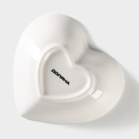 Салатник керамический Доляна &laquo;Сердце&raquo;,130 мл, 12,5&times;11,5 см, цвет белый