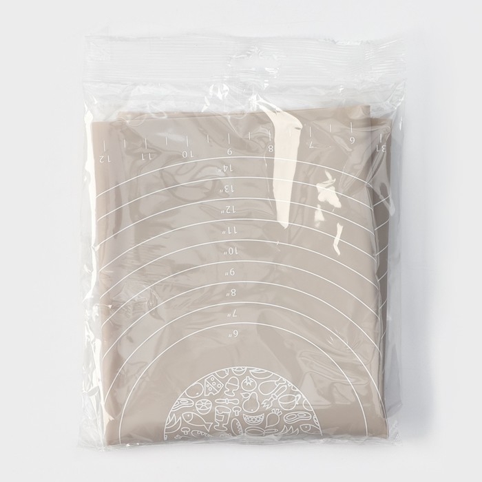 Коврик с разметкой Доляна &laquo;Капучино&raquo;, силикон 50&times;40 см, цвет бежевый