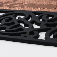 Коврик придверный узорный Доляна &laquo;Welcome. Вензель&raquo;, 45&times;75 см, цвет чёрный