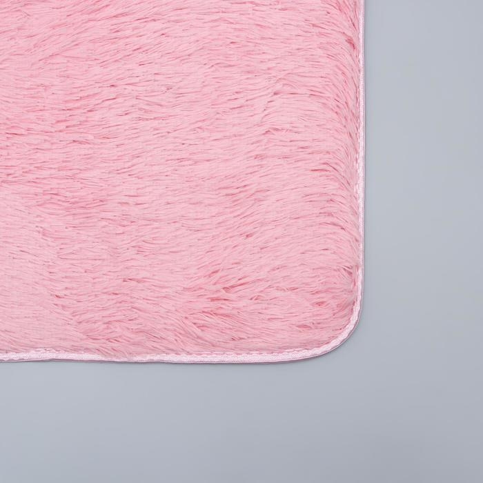 Набор ковриков для ванной и туалета Доляна &laquo;Пушистик&raquo;, 2 шт, 38&times;40, 40&times;60 см, цвет розовый