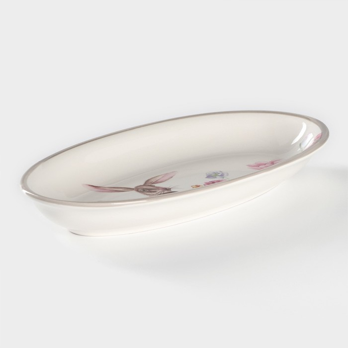 Блюдо Доляна &laquo;Зайка&raquo;, 28&times;14,5&times;3,5 см, цвет белый