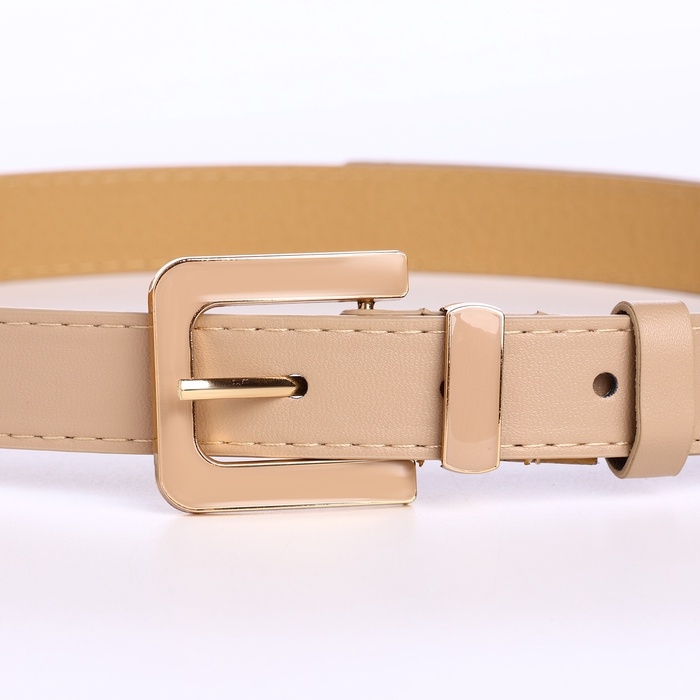 Ремень женский, ширина 2,3 см, пряжка металл, цвет бежевый