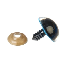 Глаза винтовые с заглушками, &laquo;Блёстки&raquo; набор 24 шт, размер 1 шт: 2 см, цвет голубой