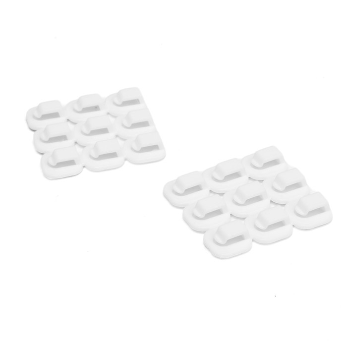 Держатель самоклеящийся для проводов и гирлянд ТУНДРА krep, 15х15 мм, белый, 18 шт.