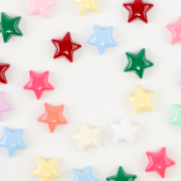 Кабошон &laquo;Звездочка&raquo;, набор 50 шт., размер 1 шт. &mdash; 1,5 &times; 1,5 &times; 0,2 см, цвет МИКС