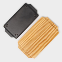 Сковорода чугунная &laquo;Прямоугольник&raquo;, 23,5&times;12&times;3 см, с ручками, на деревянной подставке