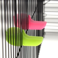 Набор из 2 поилок для птиц, 80 мл, 15 х 8 см, микс цветов