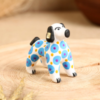 Дымковская игрушка "Собака синяя" 7 см