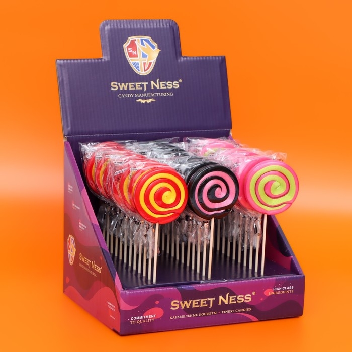 Карамель леденцовая "Завиток" на палочке Манго, Бабл Гам и Тутти-Фрути, 30 г