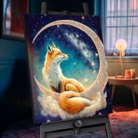 Картина по номерам с кристаллами из хрусталя &laquo;Звездная лиса&raquo; 23 цвета, 40 &times; 50 см