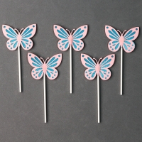 Набор топперов &laquo;Бабочки&raquo;, набор 5 шт., цвет розовый