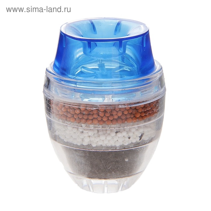 Фильтр для воды на кран Доляна &laquo;Тройной барьер&raquo;, d=16-19 мм, на основе цеолита руды, активированного угля и сульфата кальция, цвет МИКС