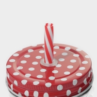 Кружка стеклянная с крышкой и трубочкой Доляна &laquo;Череп. Хэллоуин&raquo;, 400 мл, 9&times;14,5 см, цвет МИКС