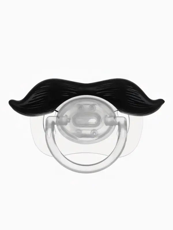 Пустышка-прикол, силиконовая, ортодонтическая, с колпачком, +0 мес., &laquo;Усы&raquo;