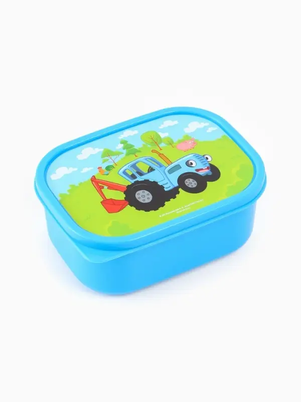 Ланч-бокс прямоугольный, 500 мл, Синий трактор