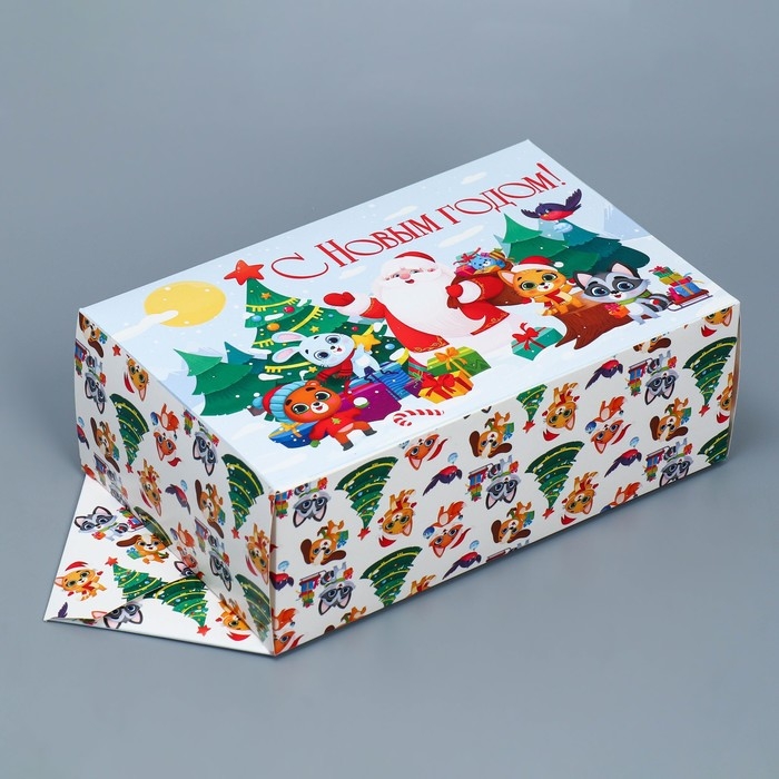 Коробка - конфета подарочная новогодняя складная &laquo;Новый год&raquo;, 18 х 28 х 10 см, Новый год