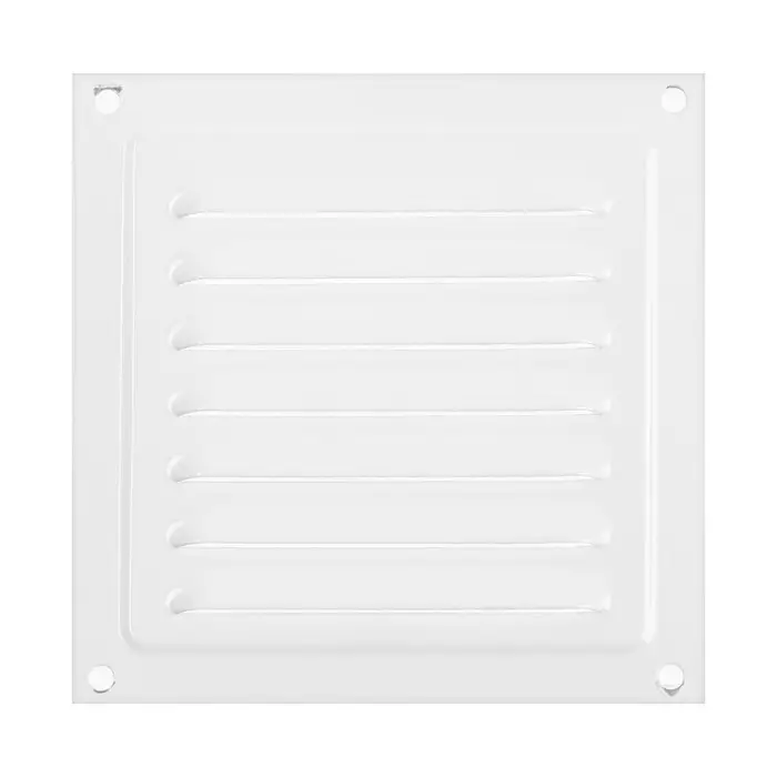 Решетка вентиляционная ZEIN Люкс РМ1212, 125 х 125 мм, с сеткой, металлическая, белая